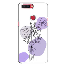 Силиконовый чехол с принтом в цветах на Oppo R11s – Фиолетовый букет