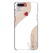Силиконовый чехол с принтом в цветах на Oppo R11s – Нюдовый дизайн
