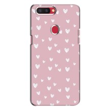 Чехол с розовым рисунком для Oppo R11s (Сердечки на розовом)