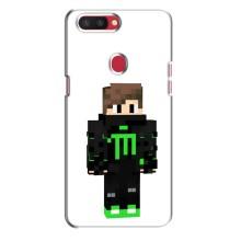 Чехлы для Oppo R11s (Персонажи Майн Крафт) – Зеленый мальчик