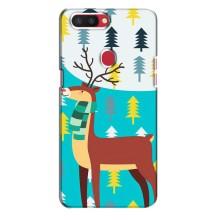 Силиконовый бампер с картинкой животных для Oppo R11s (Олень с шарфом)