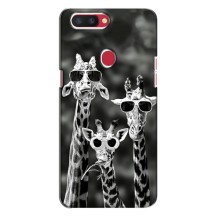 Силиконовый чехол с КАРТИНКАМИ лето для Oppo R11s (AlphaPrint) (Жирафы в очках)