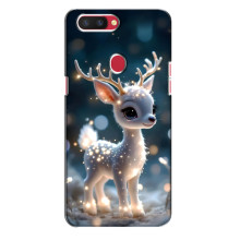 Яркий чехол для Oppo R11s с Зимними Оленятами – Блистающий оленёнок
