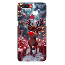 Яркий чехол для Oppo R11s с Зимними Оленятами – Олень среди подарков