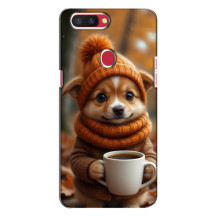 Печатный чехол «Зверята с кофе» для Oppo R11s – Песик с кофе