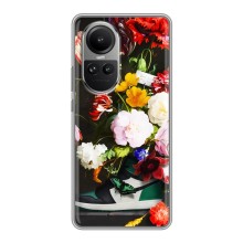 Брендновые Чехлы для Oppo Reno 10 Pro (CHINA) - (PREMIUMPrint) (Nike цветы)