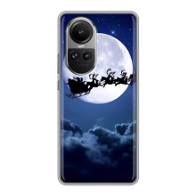 Новорічні Чохли для OPPO Reno 10 Pro (КИТАЙ) (VPrint) (Санта - місяць)