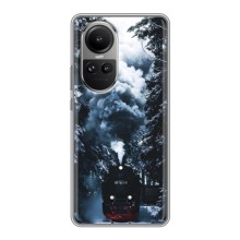 Новорічні, Святкові Чохли для Oppo Reno 10 Pro (CHINA) - 2024 год (Зимовий потяг)