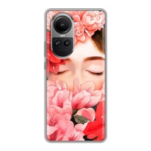 Чехлы (ART) Цветы на Oppo Reno 10 Pro (VPrint) (Глаза в цветах)