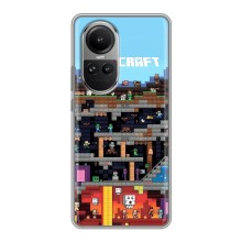 Чехол Майнкрафт на Oppo Reno 10 Pro (AlphaPrint) Minecraft (фон Minecraft)