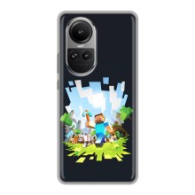 Чехол Майнкрафт на Oppo Reno 10 Pro (AlphaPrint) Minecraft (персонажи Minecraft)