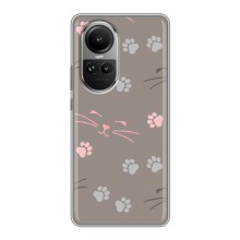 Чехол с рисунком кот на Oppo Reno 10 Pro (Лапы и усы)