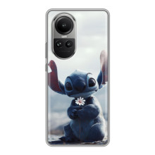 Чохол з малюнком Стіч для Oppo Reno 10 Pro – Стіч з квіткою