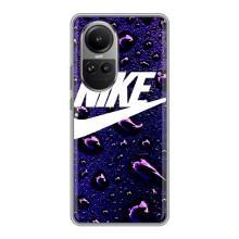Чехол с логотипом Найк на Oppo Reno 10 Pro (Найк на фиолетовом)