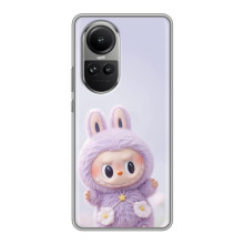 Чехол с принтом Лабубу для Oppo Reno 10 Pro – Фиолетовый Лабубу