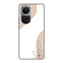 Силконовий чохол з принтом в квітах на Oppo Reno 10 Pro – Нюдовий дизайн