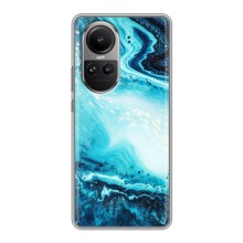 Мраморный чехол на Oppo Reno 10 Pro (VPrint) (Голубой мрамор)
