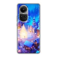 Рождественские Чехлы для Oppo Reno 10 Pro (VPrint) (Рождественский город)