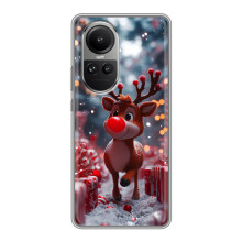 Яскравий чохол для Oppo Reno 10 Pro з Зимові Оленята (Олень серед подарунків)