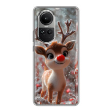 Яскравий чохол для Oppo Reno 10 Pro з Зимові Оленята (Олень з носом)
