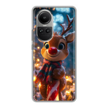 Яскравий чохол для Oppo Reno 10 Pro з Зимові Оленята (Олень з шарфом)