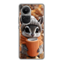 Печатный чехол «Зверята с кофе» для Oppo Reno 10 Pro