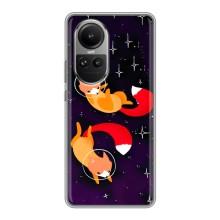 Чохли з картинкою Лисичка для Oppo Reno 10 (VPrint) (Лисички космонавти)