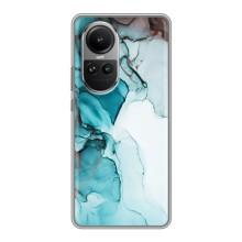 Чехол для Оппо Рено 10 - с принтом (Дизайнерские) (AlphaPrint) (Бирюзовый мрамор)