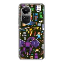 Чохол Майнкрафт на Oppo Reno 10 (AlphaPrint) Minecraft (Колаж Майнкрафт)