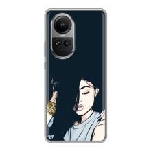 Чохол з друком для Oppo Reno 10 - (Мода) (AlphaPrint) (Гарна дівчина)