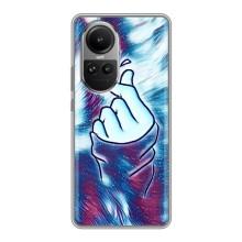 Чехол с принтом для Oppo Reno 10 (AlphaPrint - Знак сердечка)