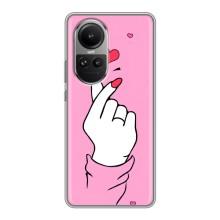 Чехол с принтом для Oppo Reno 10 (AlphaPrint - Знак сердечка)