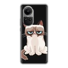 Чохол з принтом для Oppo Reno 10 (AlphaPrint) Модні коти (Сумний кіт)