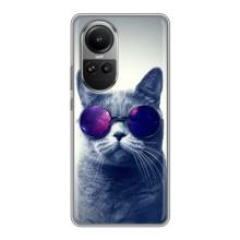 Чохол з принтом для Oppo Reno 10 (AlphaPrint) Модні коти (Стильний кіт)