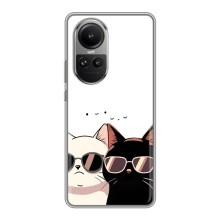 Чехол с рисунком кот на Oppo Reno 10 – Коты в очках