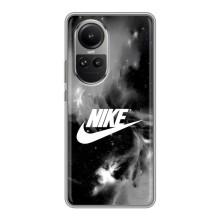 Чехол с логотипом Найк на Oppo Reno 10 (Найк дымчатый)
