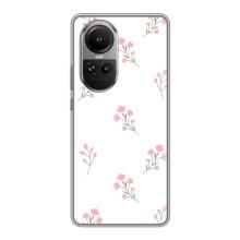 Чехол с розовым рисунком для Oppo Reno 10 – Розовые цветы