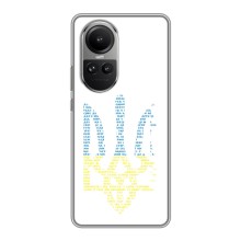 Чехол с украинским гербом на Oppo Reno 10 (Герб с гимном Украины)