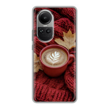 Чехол с уникальным дизайном «Осень с кофе» для Oppo Reno 10 – Кофе на пледе