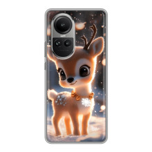 Яркий чехол для Oppo Reno 10 с Зимними Оленятами – Оленёнок