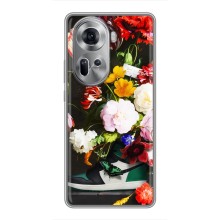 Брендновые Чехлы для Oppo Reno 11 5G - (PREMIUMPrint) (Nike цветы)