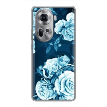 Чехлы (ART) Цветы на Oppo Reno 11 5G (VPrint) (Голубые Бутоны)