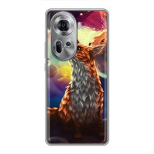 Чехлы с картинкой Лисички для Oppo Reno 11 5G (VPrint) (Лисица в космосе)