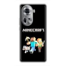 Чехол Майнкрафт на Oppo Reno 11 5G (AlphaPrint) Minecraft (герои Minecraft)