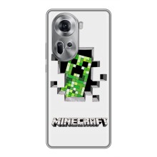 Чехол Майнкрафт на Oppo Reno 11 5G (AlphaPrint) Minecraft (крипер Майнкрафт)