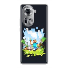 Чехол Майнкрафт на Oppo Reno 11 5G (AlphaPrint) Minecraft (персонажи Minecraft)