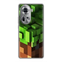 Чехол Майнкрафт на Oppo Reno 11 5G (AlphaPrint) Minecraft (текстура Майнкрафт)