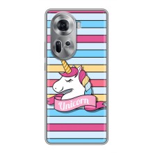 Чехол для Оппо Рено 11 5G - (Единорожки - Новинки) (AlphaPrint) (Unicorn)