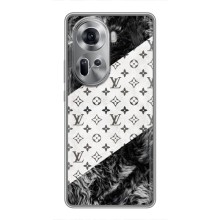 Чохол Стиль Louis Vuitton на Oppo Reno 11 5G – LV на білому