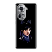 Чехлы Венсдей на Oppo Reno 11 5G Уэнсдей (AlphaPrint) (серьезная Уэнздей)